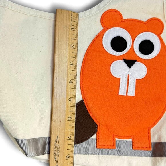 3 Sprouts Organic Cotton Canvas Bags Lot 2 Beaver and Mouse w liners - Picture 9 of 14